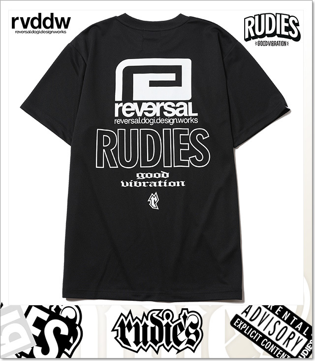ルーディーズ) RUDIE'S x rvddw 2025 DRY TEE (SS:TEE)(86597-BK×WH) T