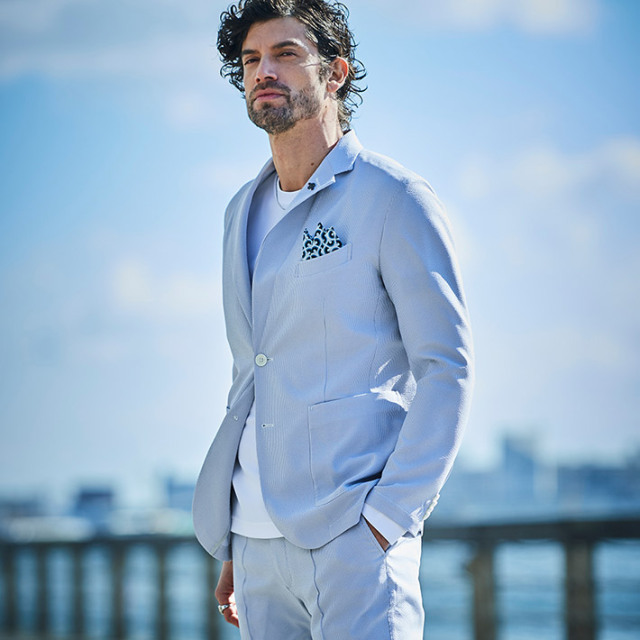 シアサッカーストライプジャケット 150202 G-stage ジーステージ