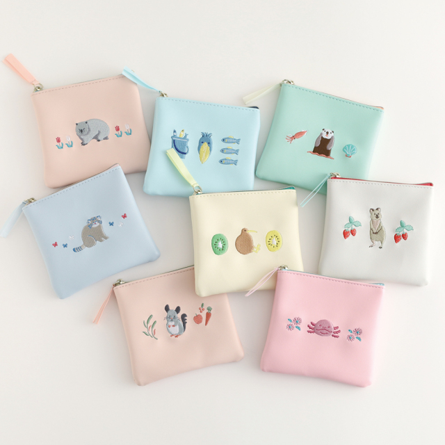 激レアパネル　ハンドメイド　ミニバック　フラットポーチ キャンバスフラットポーチ(M) ナチュラル【最安値192円】｜ノベルティ