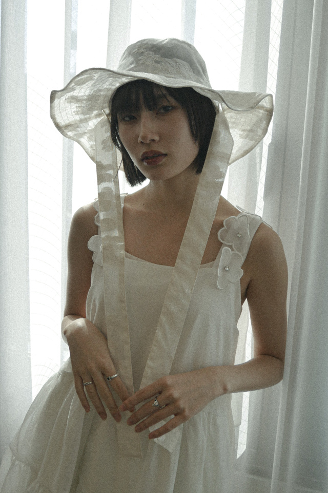 HONEY MI HONEY｜flower organdie frill ribbon hat｜フラワー