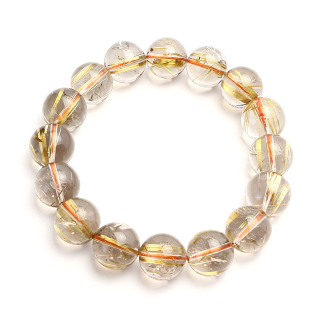 ブレスレット タイチンルチルクォーツ 13mm 16玉 No.96 | 神棚・神具の