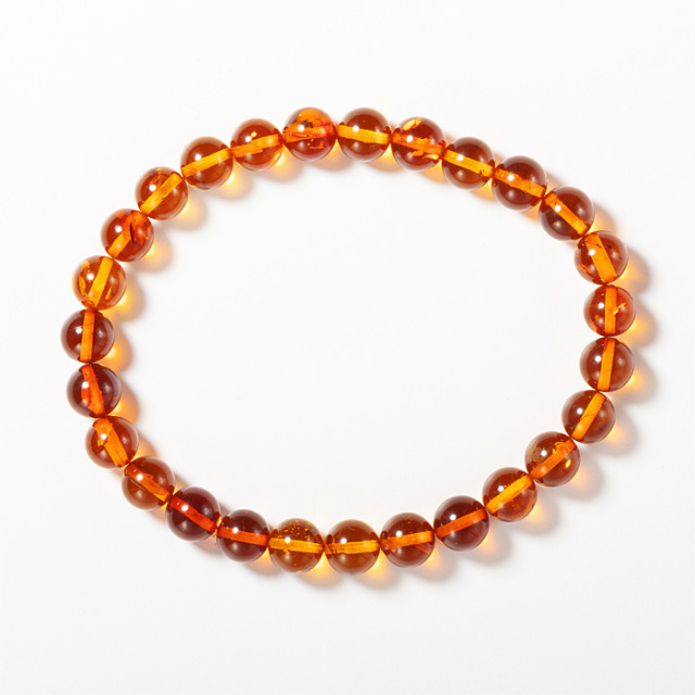 ブレスレット アンバー （琥珀） コニャックカラー （ロシア