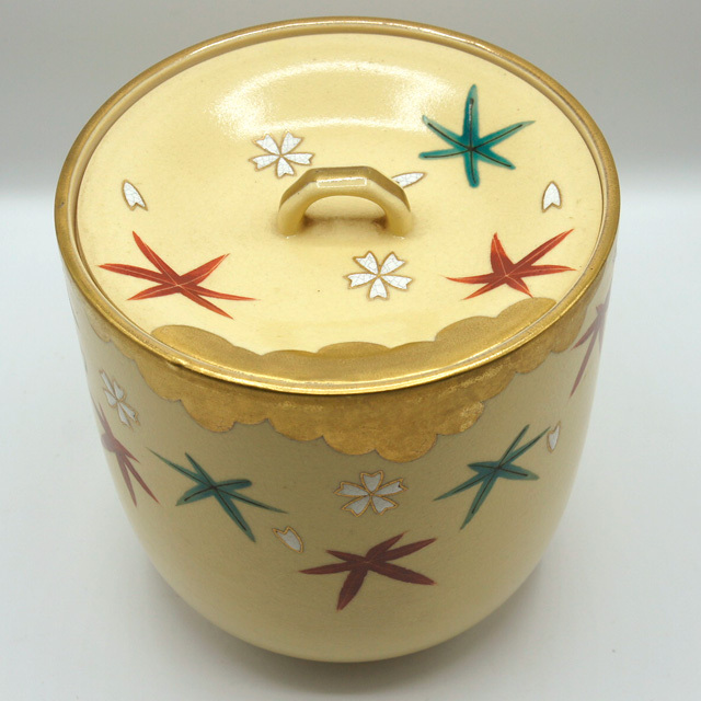 水指 雲錦 桜・紅葉柄（茶道具） 鈴鹿園