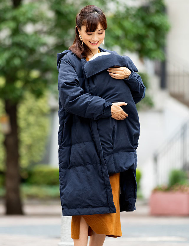 ママパパ兼用 ロング 中綿コート 抱っこダッカー付き | スウィート