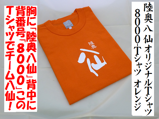 陸奥八仙オリジナルTシャツ オレンジ 【ネコポス便対応】 日本酒