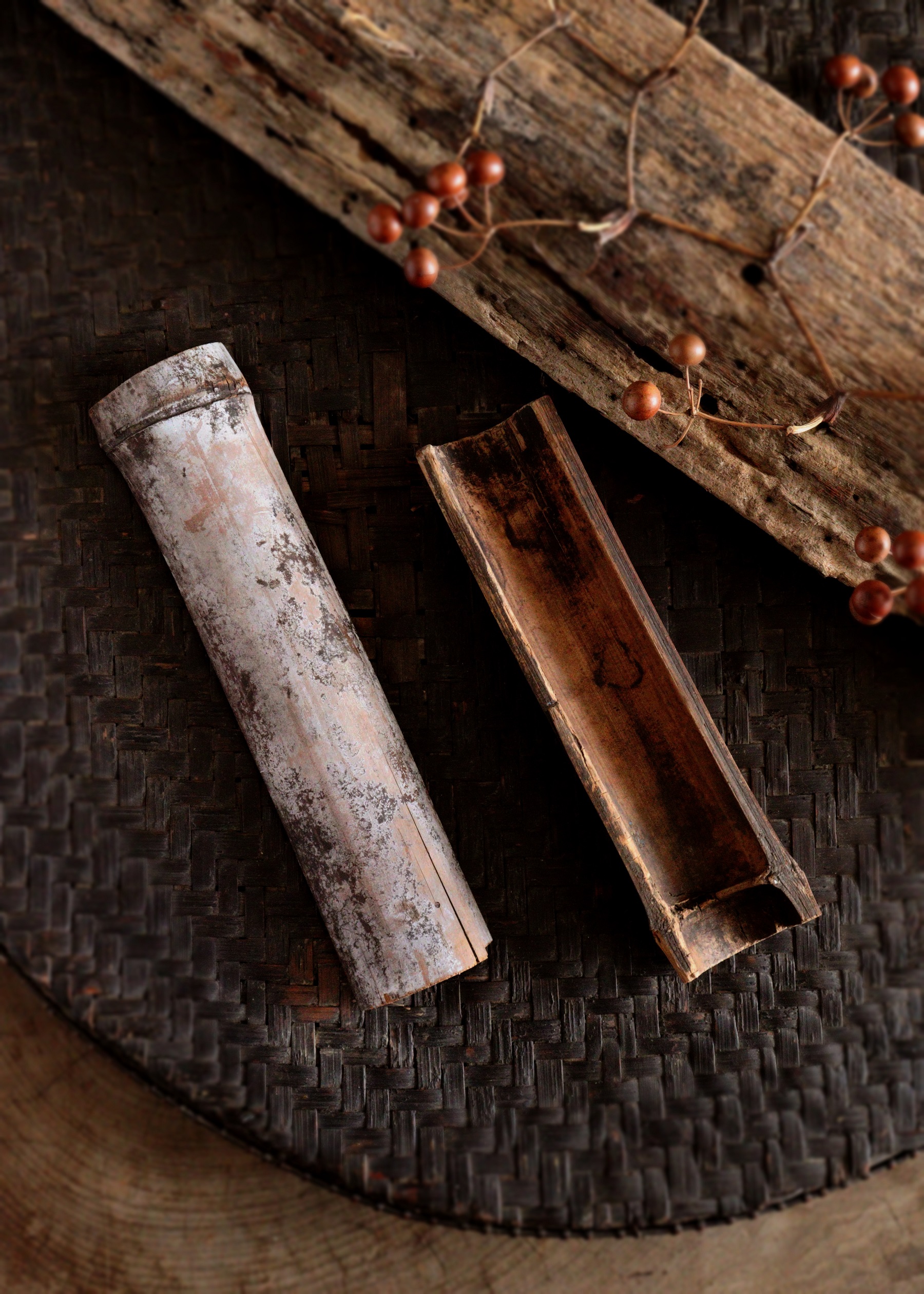 古竹 古木 茶則 枯木 古玩 古材 茶合 茶量 Antique Sam's Collection