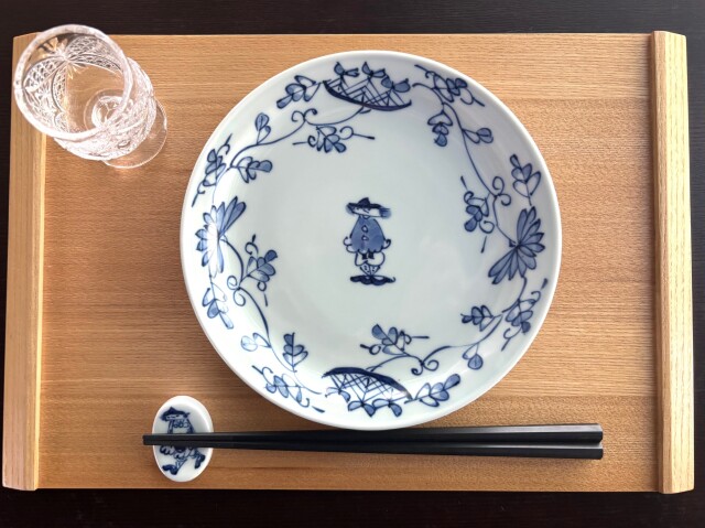 唐草異人玉渕6寸ケーキ皿 しん窯 青花