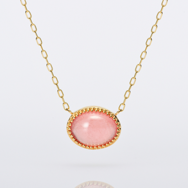 ネックレス K10/K18イエローゴールド 北海道産インカローズ(JL