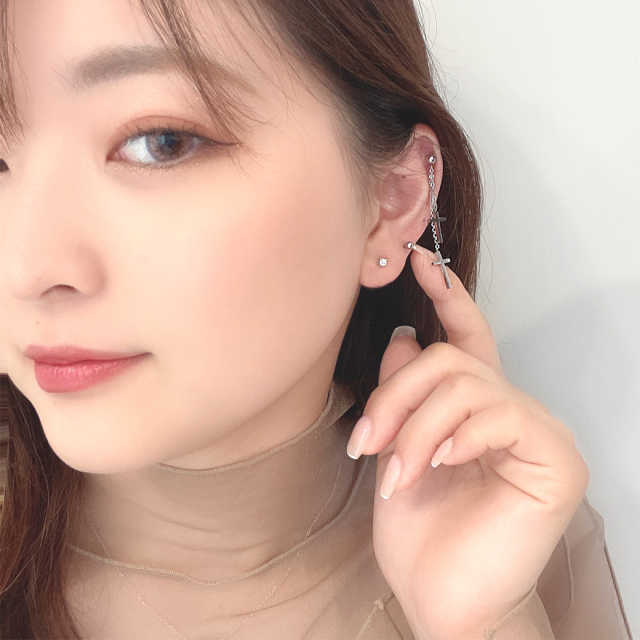 14G 16G ］オールステンレス素材 ダブル クロス cross チェーン