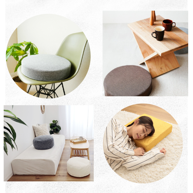 ぱか クッション セット ソファクッション専用カバー M リブホワイト