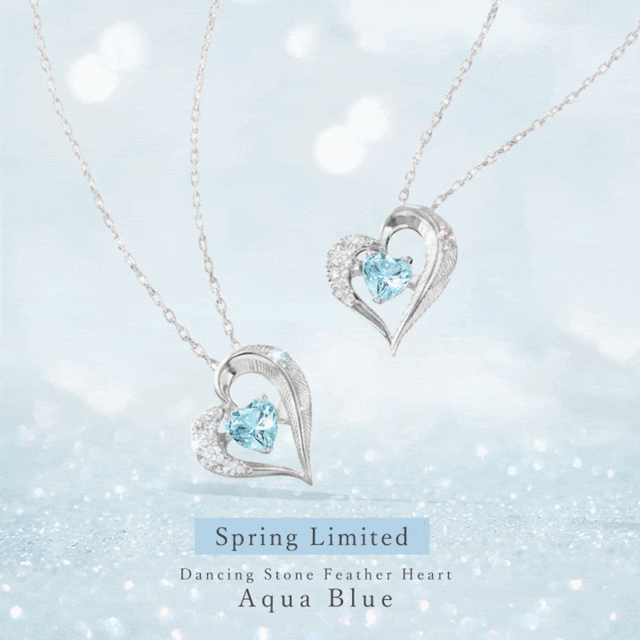 ◇誕生石対応◇フェザーハート ダンシングストーン シルバーネックレス
