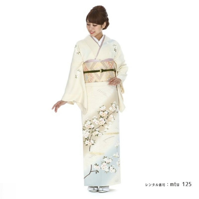 mtu_125】桜と楓の樹木が美しく波文に彩られる訪問着｜着物レンタル
