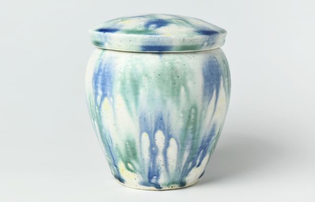 鈴木重孝 8 三彩流し釉蓋付壺（中） ｜ 暮らしのうつわ花田 和食器 通販