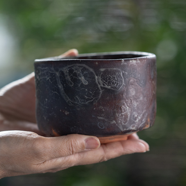 志野焼 茶碗 共箱・布付き 茶道具 抹茶碗 陶芸 岡部峰夫 志野茶碗 共箱