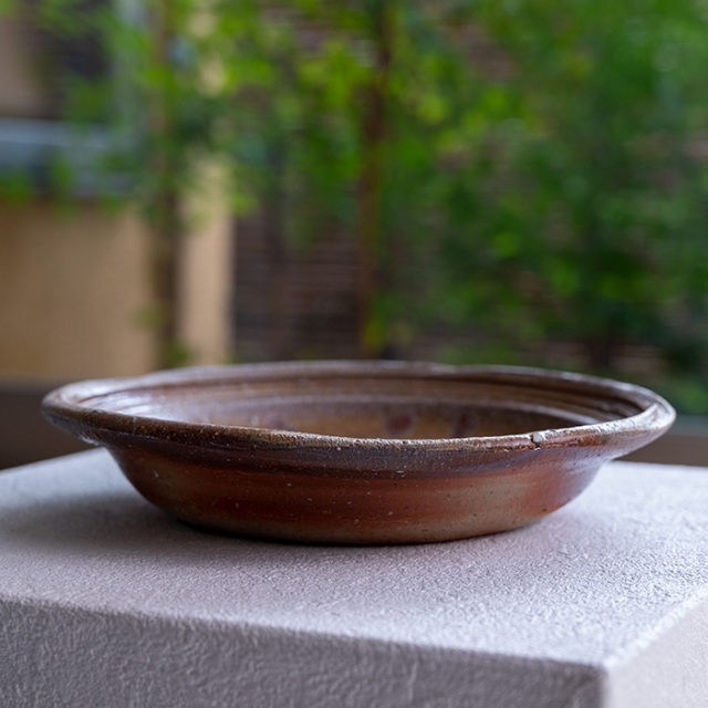 備前焼窯変七寸皿-21cm-（CR-070） 作家「クリストファーレイヴェン