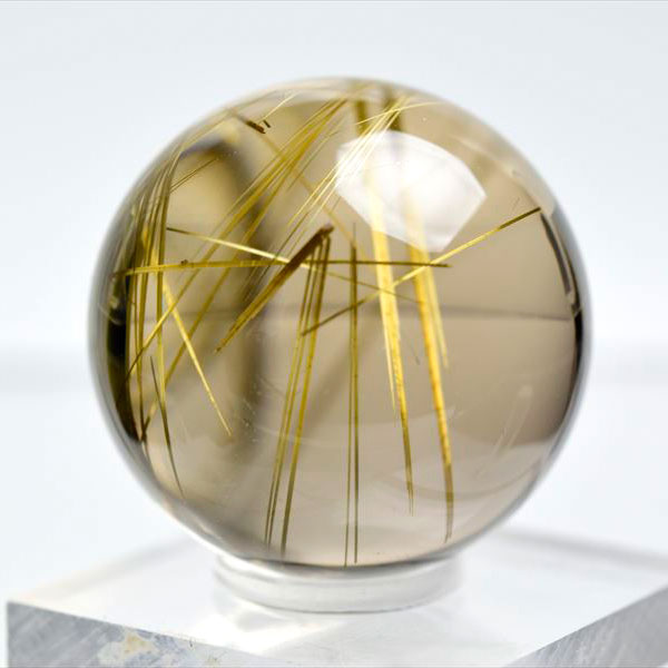 EXグレード】ゴールドルチルクォーツ 丸玉 置物｜アップストーンオンビル
