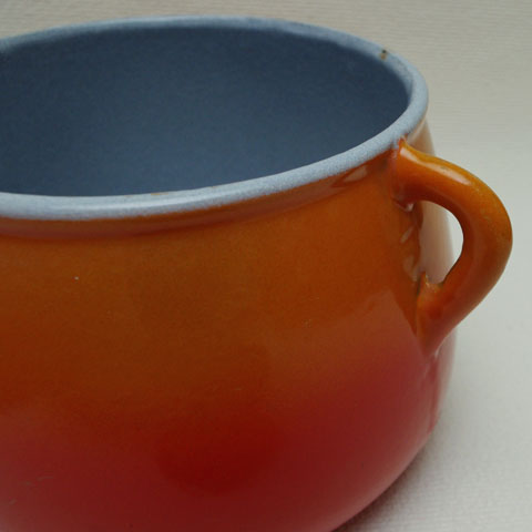 ヴィンテージ・ルクルーゼ鍋 （ビーンズポット）オレンジグラデーション