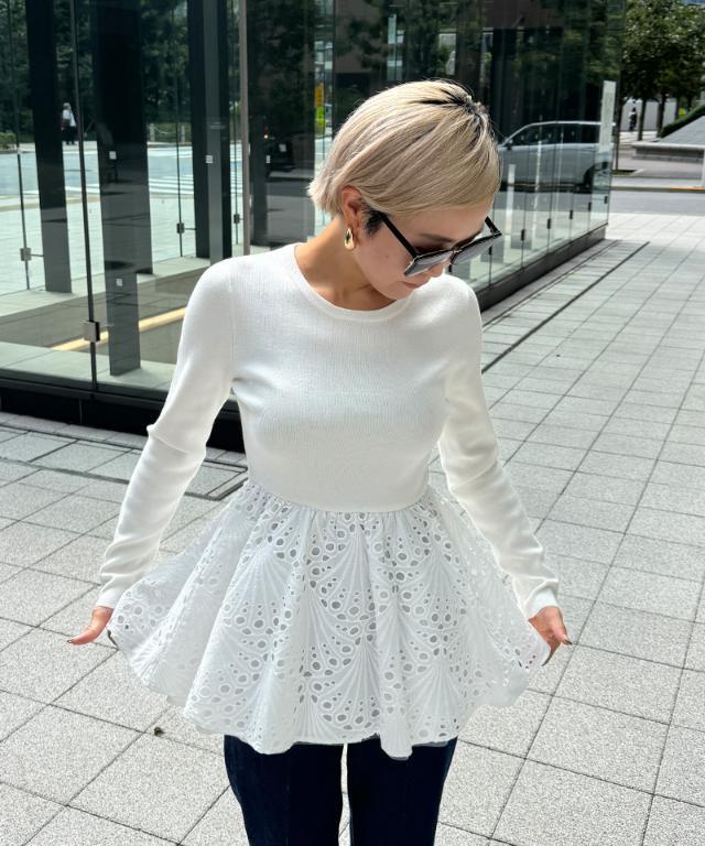 レースニットペプラムトップス｜JENNE(ジェンヌ)公式通販：パリ