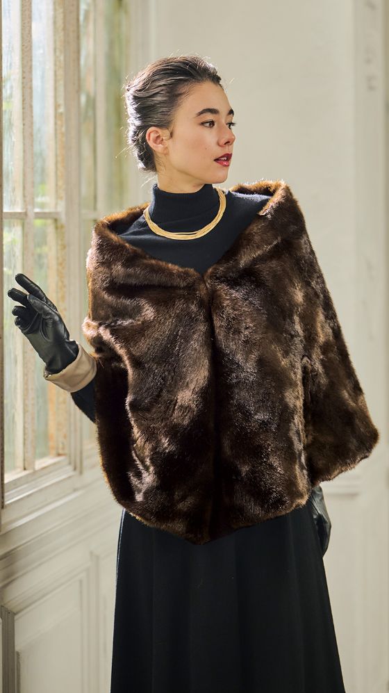 フェイクミンク中綿ケープ｜JENNE(ジェンヌ)公式通販：パリジェンヌの