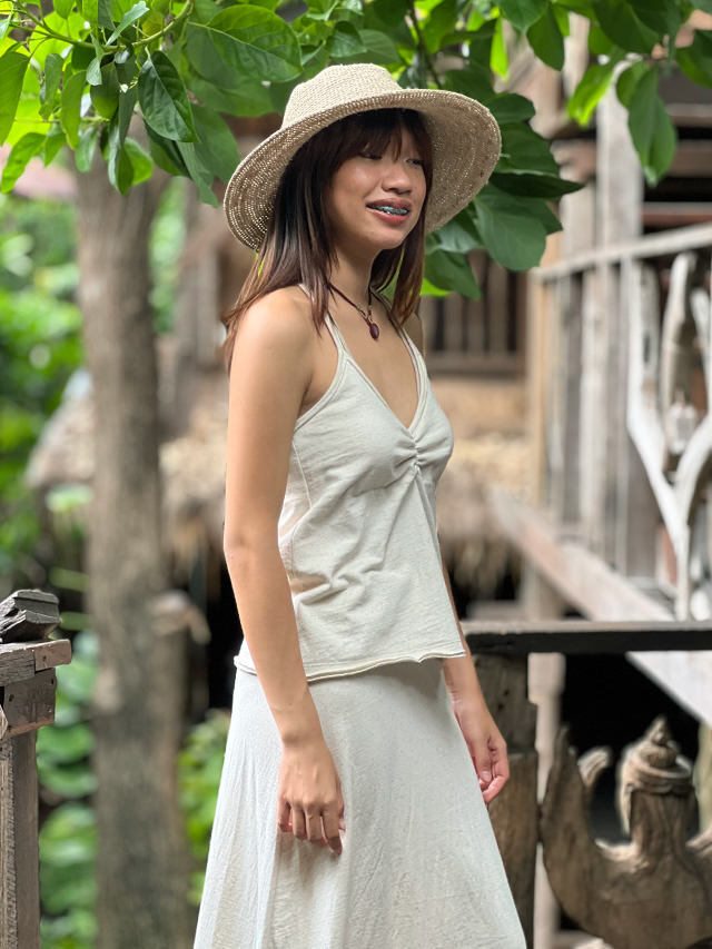 asana ヘンプコットン 厚手 パット入り キャミソール・きなり【パヤカ