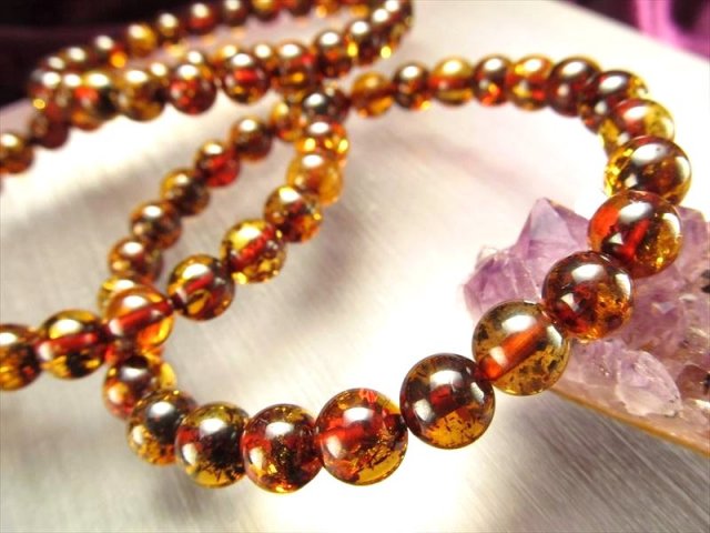 ☆天然☆ バルト海産 天然アンバー 琥珀 蜜蝋 ブレスレット