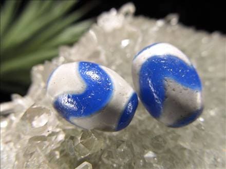 ◇鮮やかブルー◇ころんと可愛いミニ天珠◇チベット発祥の厄除け・開運