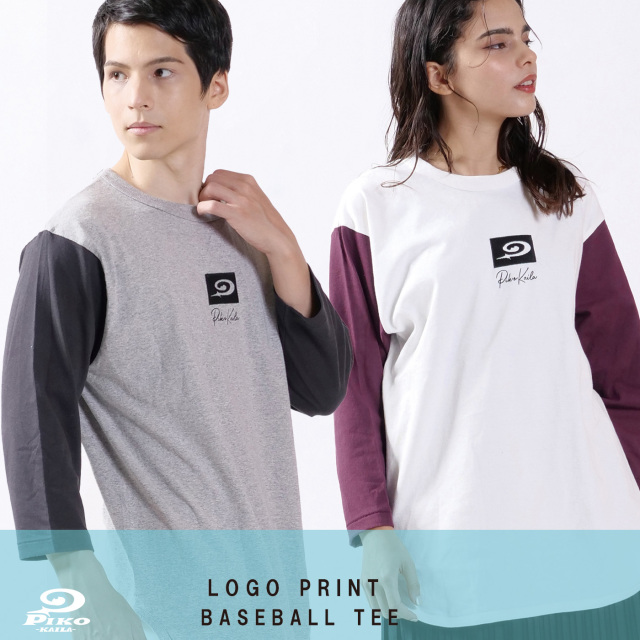 ロゴプリントベースボールTシャツ◇