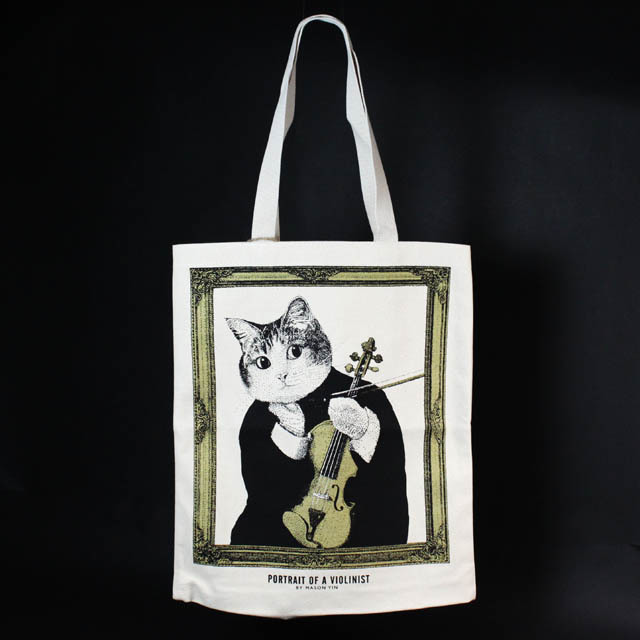 厚手コットンキャンバス・トート 《ヴァイオリン紳士》 音楽雑貨