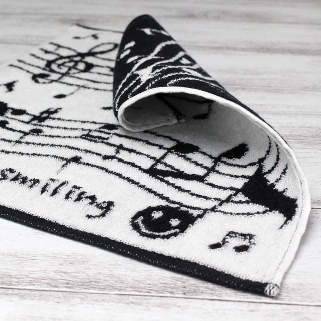 タオルハンカチ 《 五線譜織 》 488350 音楽雑貨・アクセサリー専門店