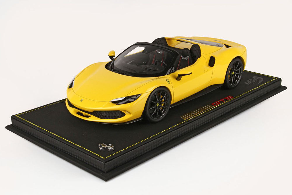 BBR P18215C1V 1/18 Ferrari 296GTS Modena Yellow / Carbon wheels