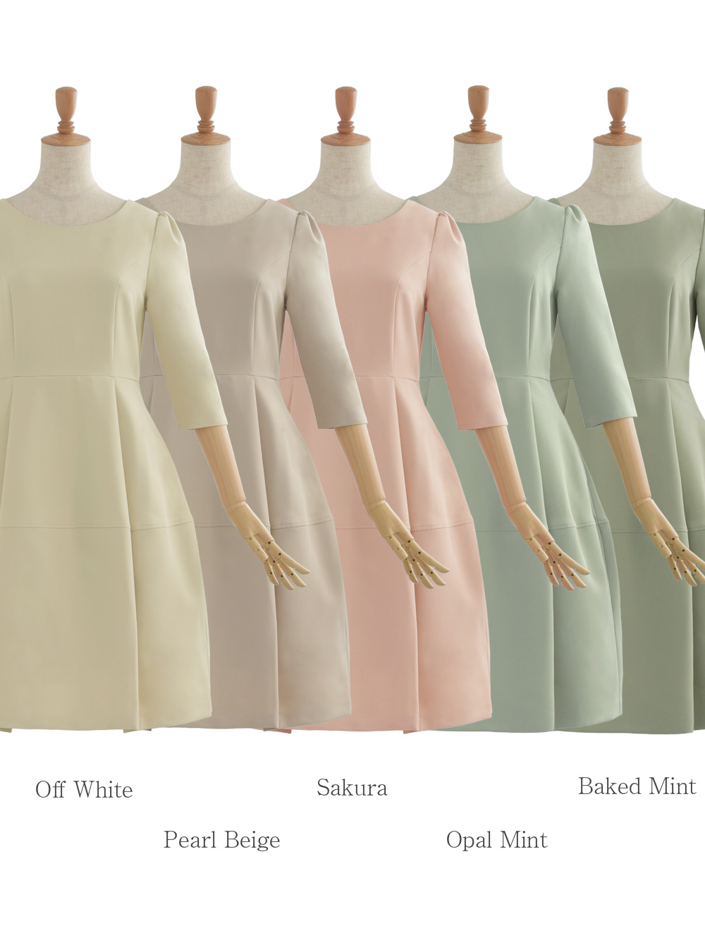 キレイ ワンピ キャサリン】お色展開：グリーン,ホワイト,ピンク