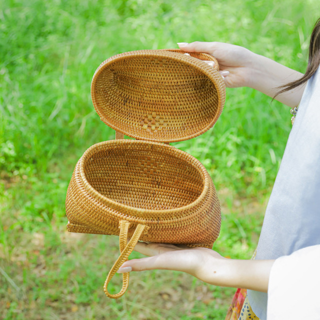 魚かご型バッグ (NAB601) Rosily(ロージリー) バリ島 アタかごバッグ