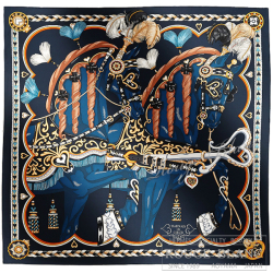 エルメス カレ90 スカーフ 2024 S/S ”アルネ・ドゥ・クール” マリン