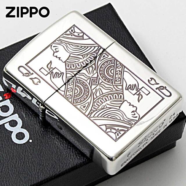 Zippo ジッポー トランプ柄 銀いぶし クイーン｜Zippo専門店フラミンゴ