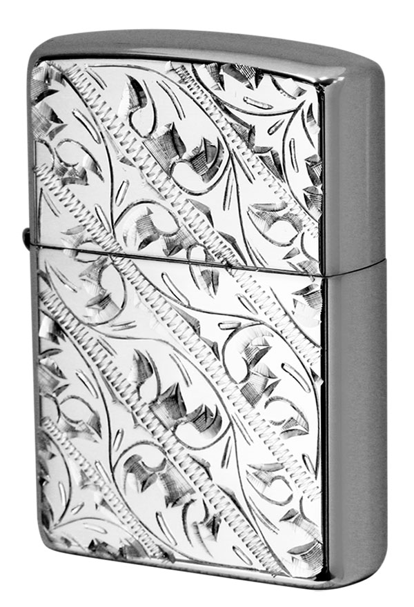 Zippo ジッポー スターリング 両面手彫り唐草｜Zippo専門店フラミンゴ