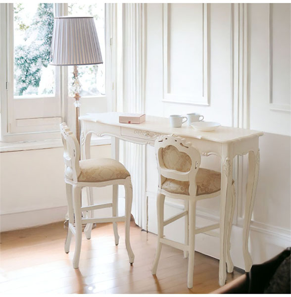 カウンターテーブル 幅135cm｜ヨーロピアンクラシックホワイト