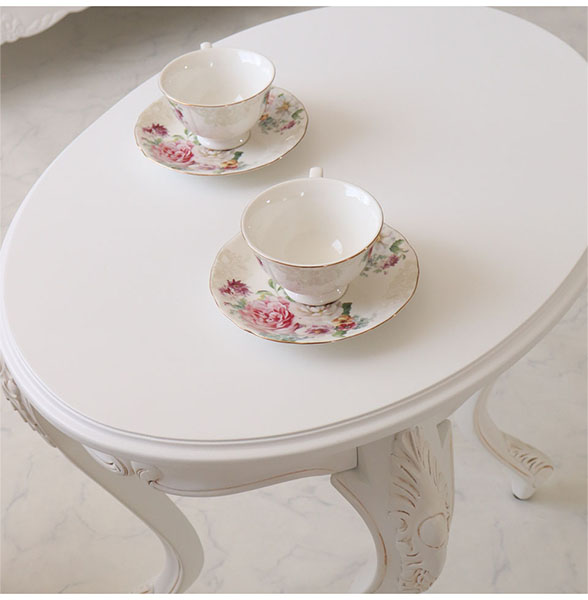 サイドテーブル 白 カフェテーブル おしゃれ 輸入家具 猫脚 コーヒー