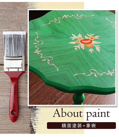 イタリア製 象嵌コーヒーテーブル（サイドテーブル） グリーン｜Y-KAGU