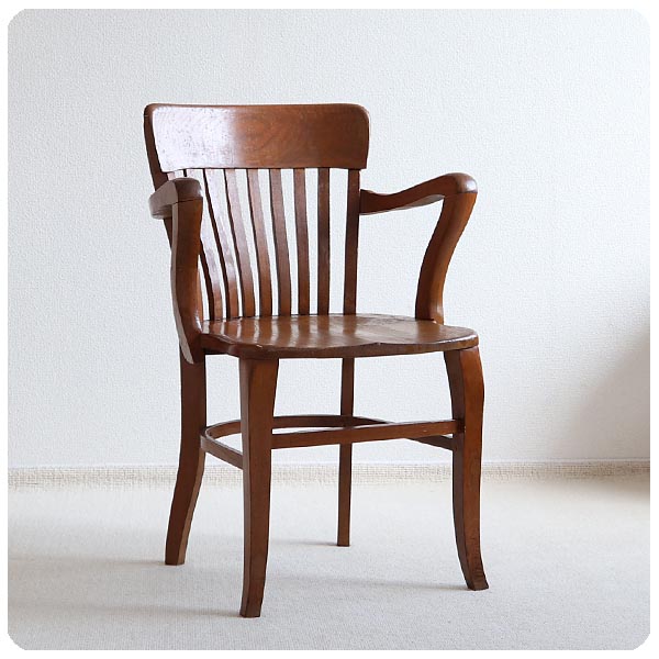 イギリス アンティーク アームチェア/木製椅子/ダイニングチェア/店舗