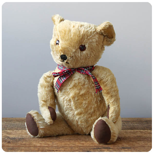 英国アンティークテディベア/くまのぬいぐる/熊オブジェ/ブラウン茶色