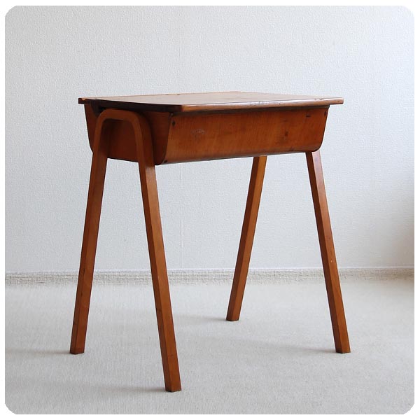 イギリス アンティーク スクールデスク/収納付き/学習机/作業台/店舗