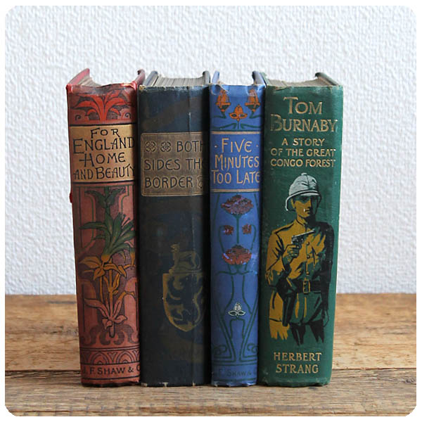 イギリス アンティークブック 4冊セット 古書 インテリア雑貨 洋書