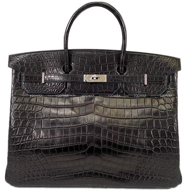 HERMES エルメス ハンドバッグ バーキン40 黒(ブラック) クロコダイル