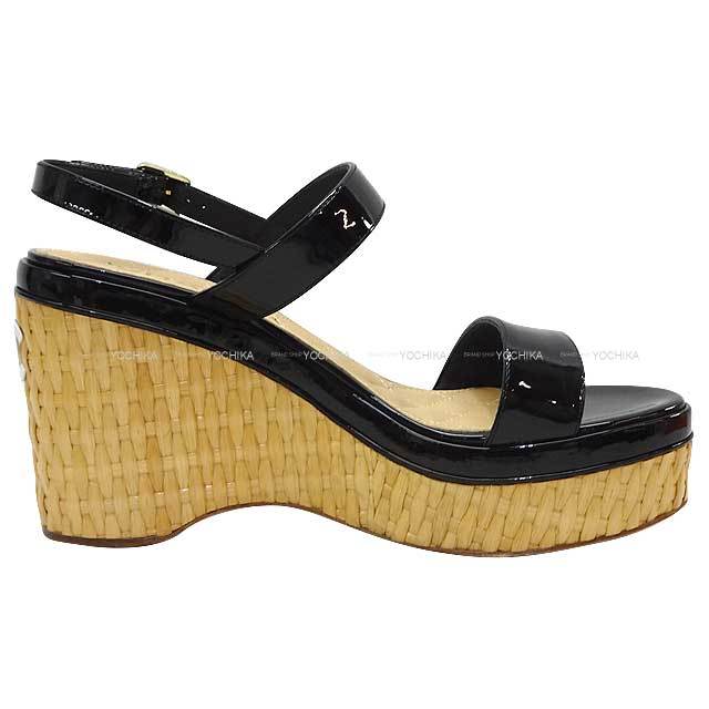 CHANEL シャネル サンダル ヒール ココマーク ウエッジソール アンクル