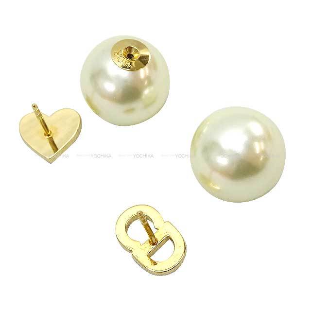 Dior ディオール ピアス ドライパール CDロゴ ハート ゴールド金具
