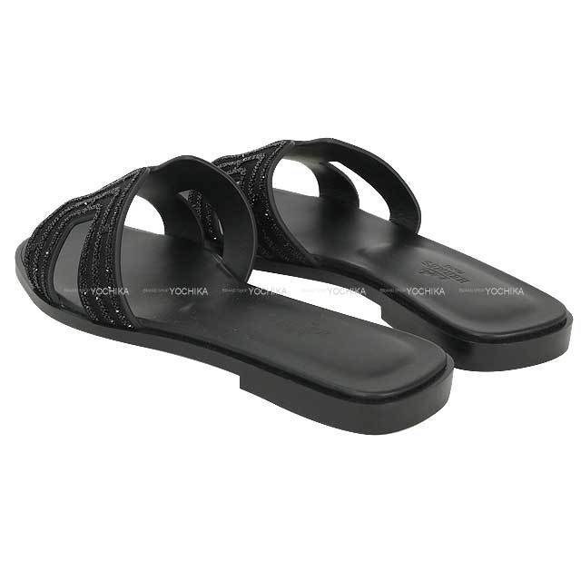 HERMES エルメス サンダル オラン アルカン 黒 (ブラック) シェーブル