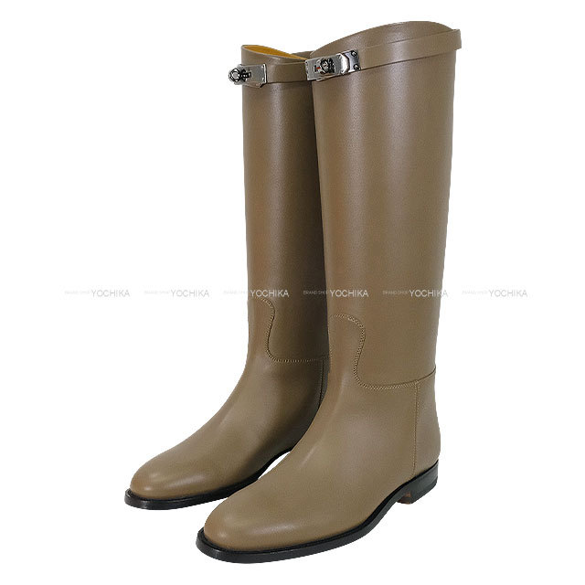 HERMES エルメス ブーツ ジャンピング ショート ケリーベルト エトープ