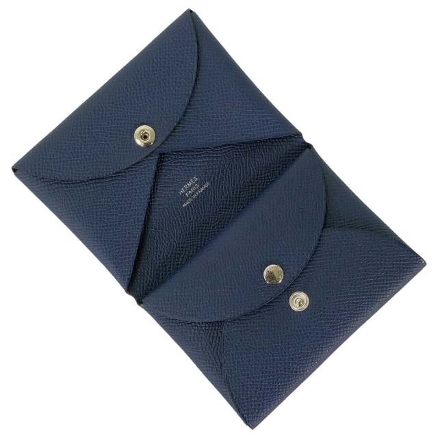 HERMES エルメス カードケース カルヴィ デュオ ブルーアビス エプソン