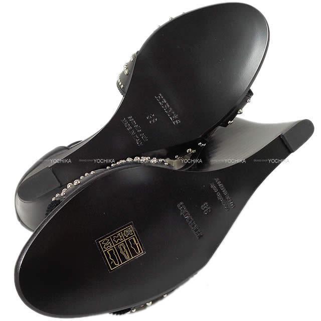 HERMES エルメス レディース Hモチーフ スタッズ ストラップ ヒール