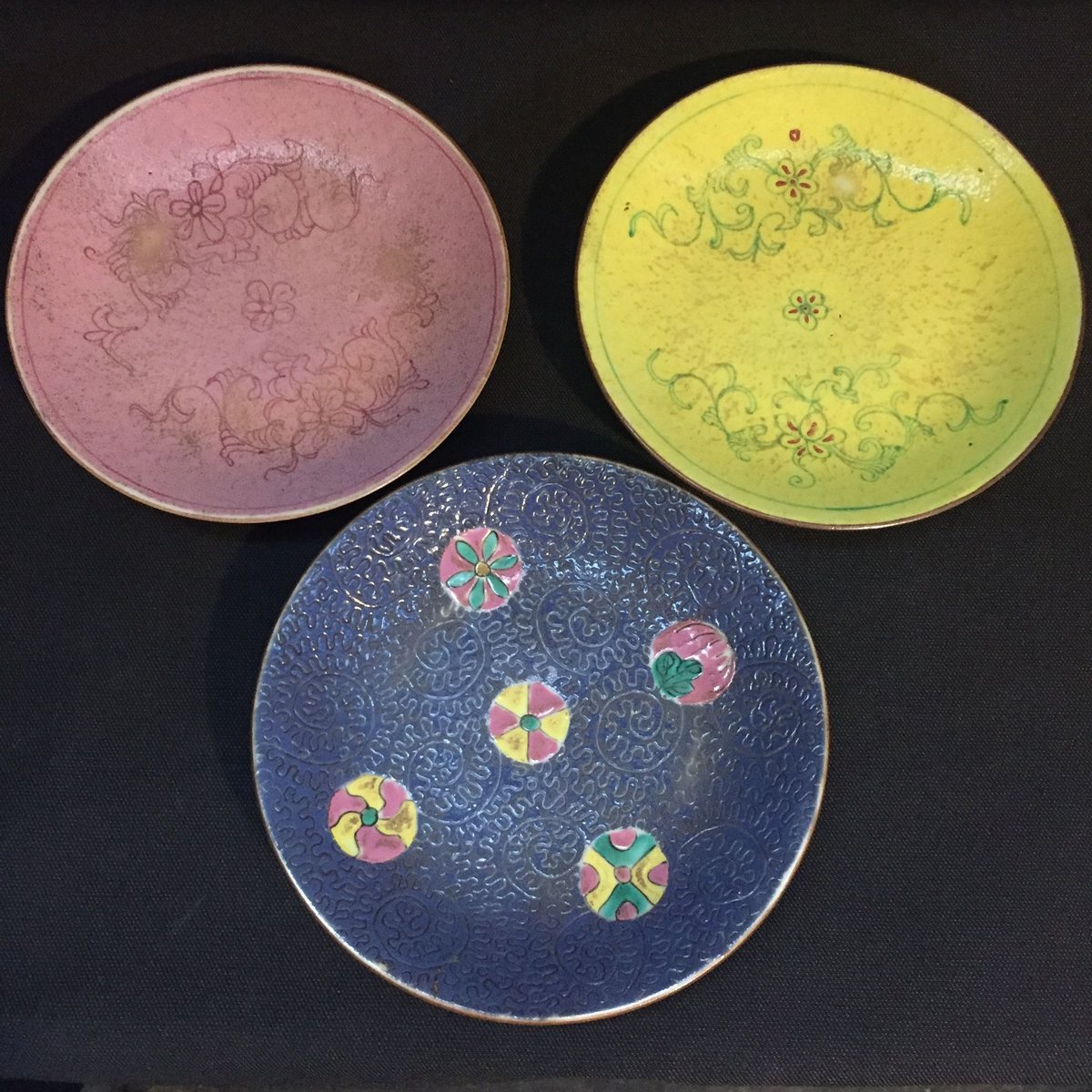 China Antique 大清乾隆年製 大清嘉慶年製 中国古玩 十錦手 絵替 9枚